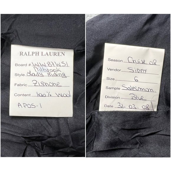 Ralph Lauren Blazer Womens 6 Black SAMPLE Jacket Sport Coat Fox Hunt Riding Work - Picture 6 of 10